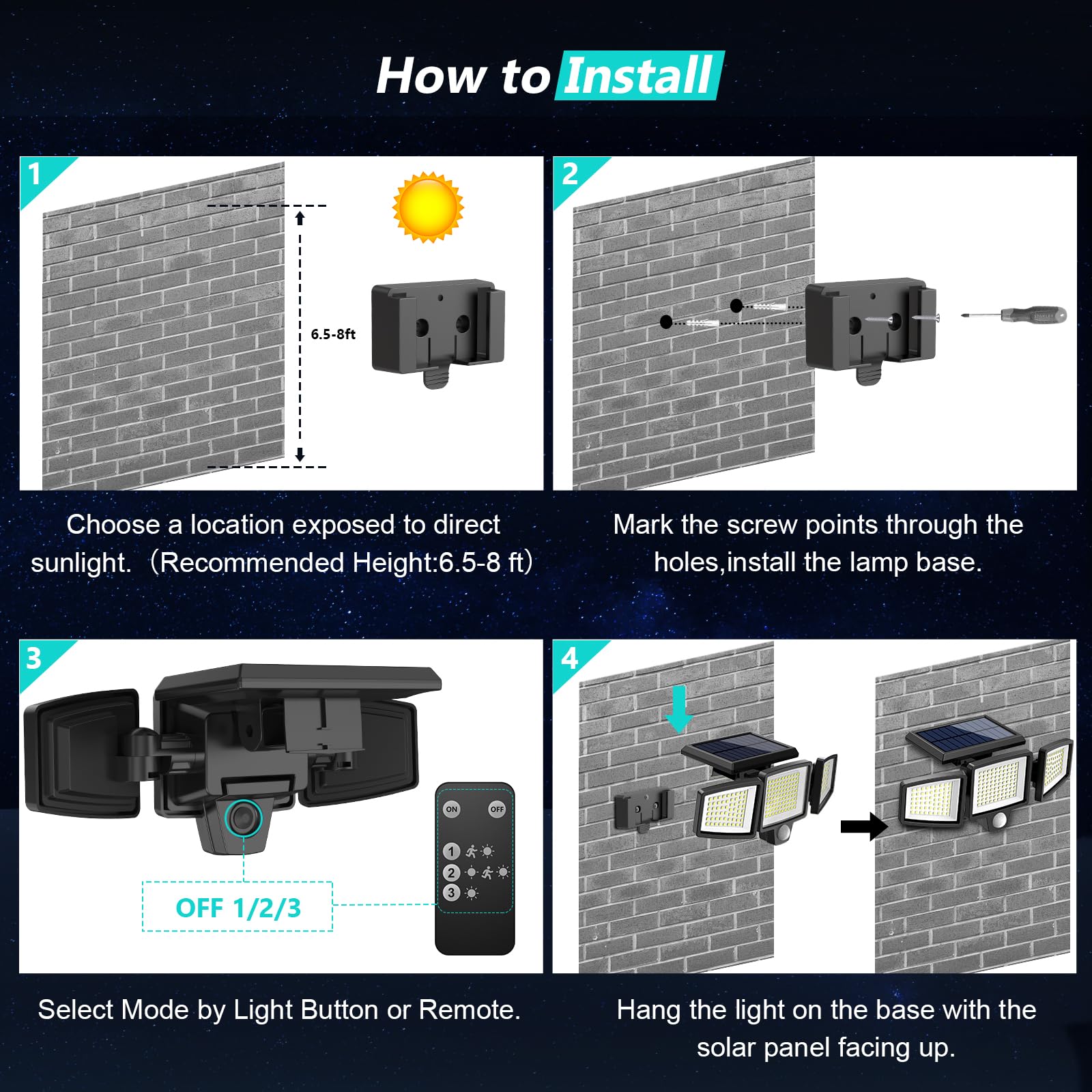 Mroace Solar Motion Sensor Security Light