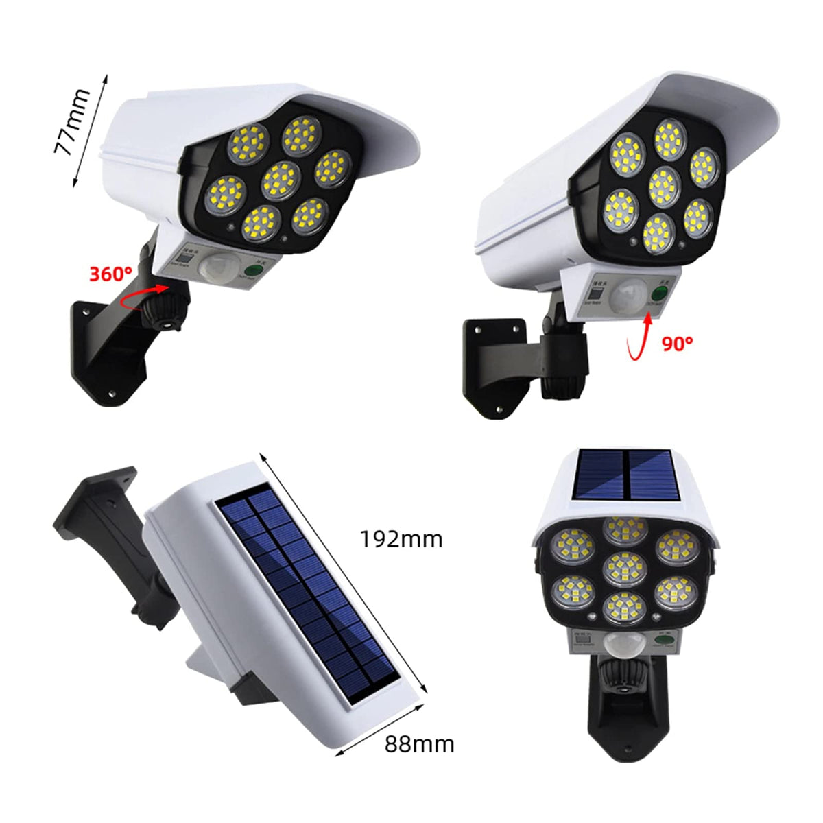 Mroace Solar Motion Sensor Security Light Camera
