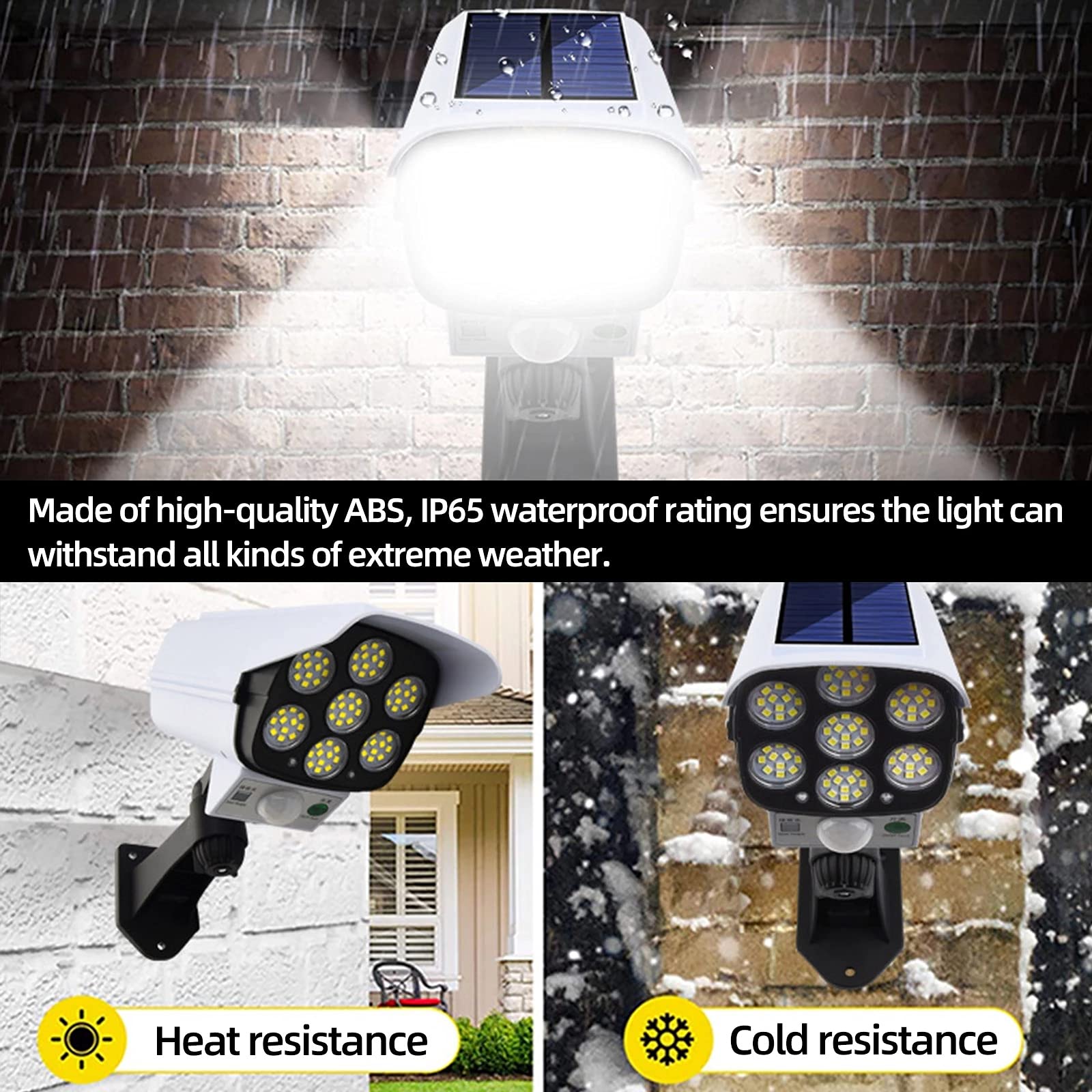 Mroace Solar Motion Sensor Security Light Camera