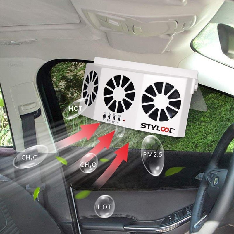 Mroace Solar Powered Car Exhaust Cooling Fan