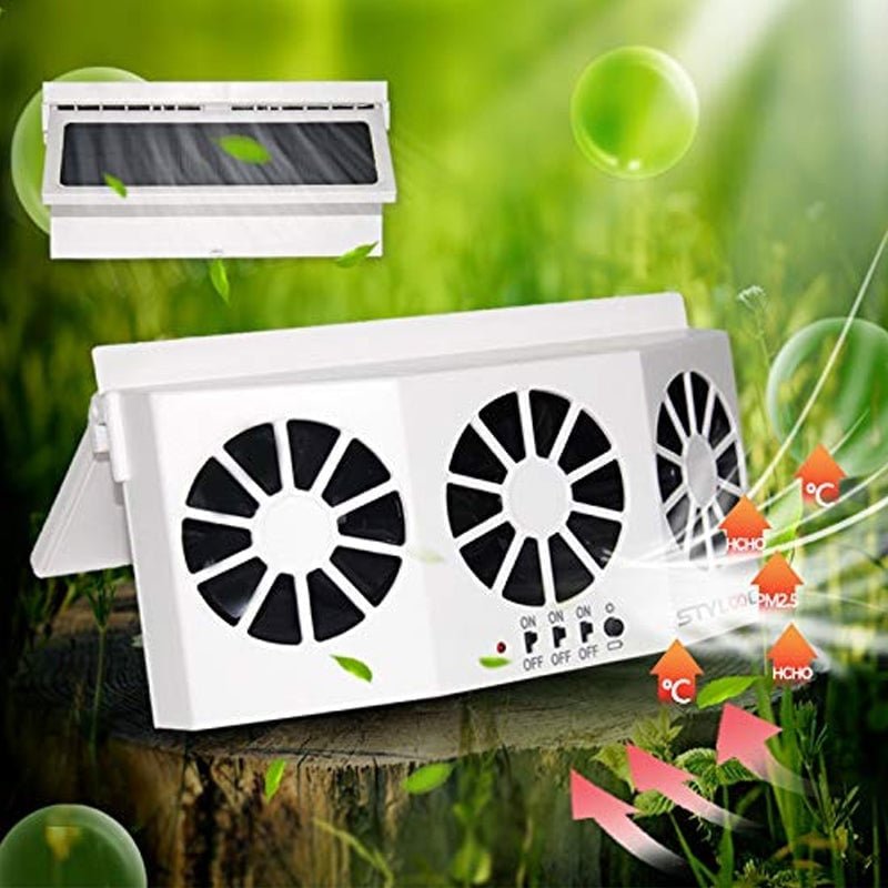 Mroace Solar Powered Car Exhaust Cooling Fan