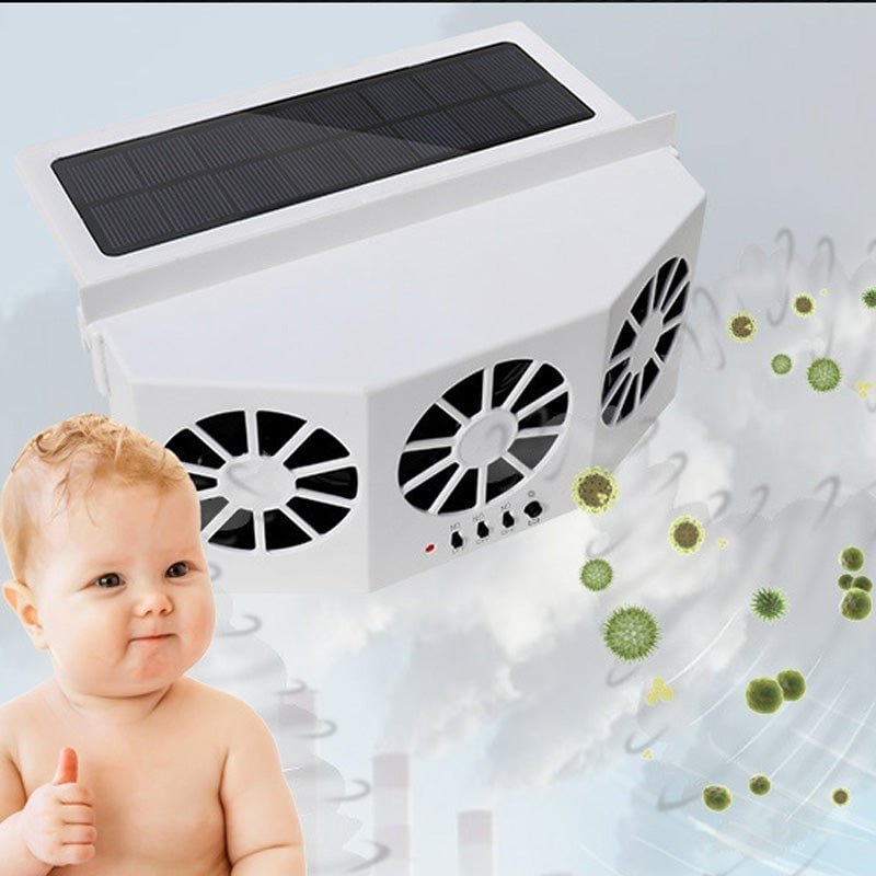 Mroace Solar Powered Car Exhaust Cooling Fan