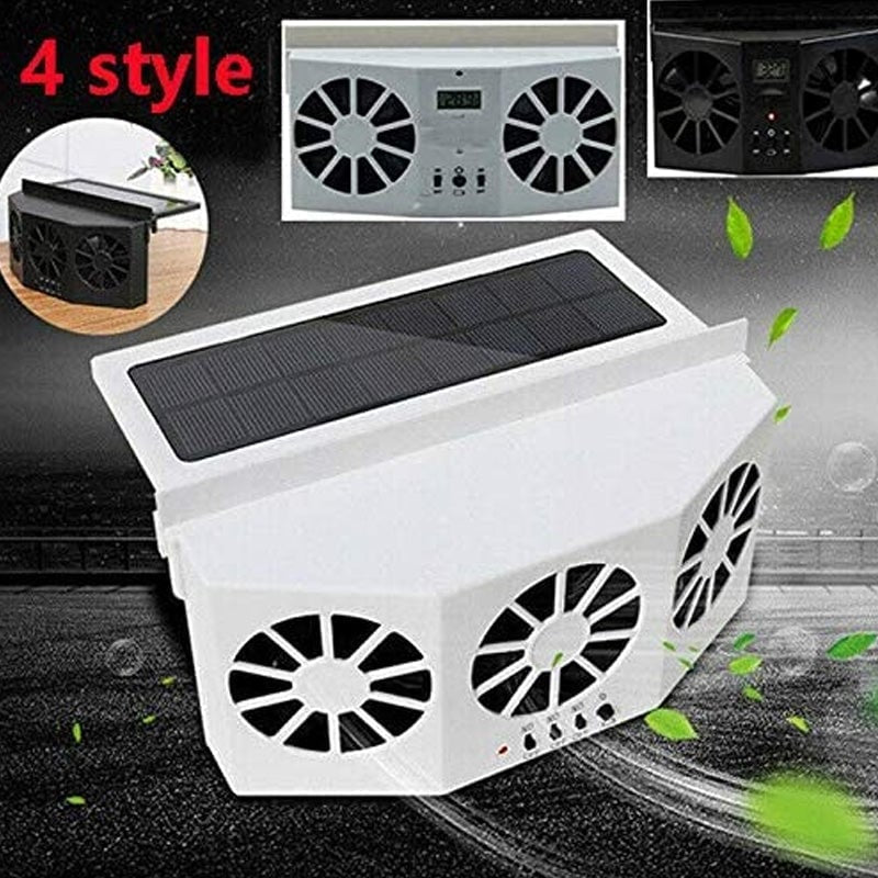 Mroace Solar Powered Car Exhaust Cooling Fan
