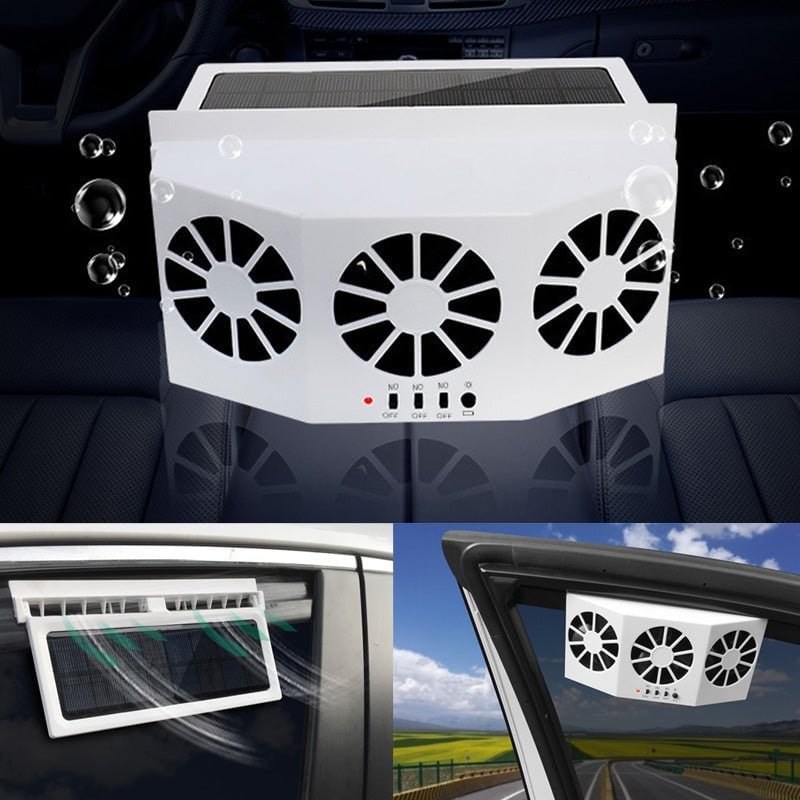 Mroace Solar Powered Car Exhaust Cooling Fan