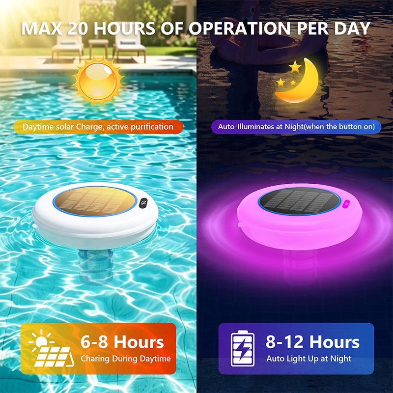 Mroace Solar Powered Pool Ionizer With LED Light
