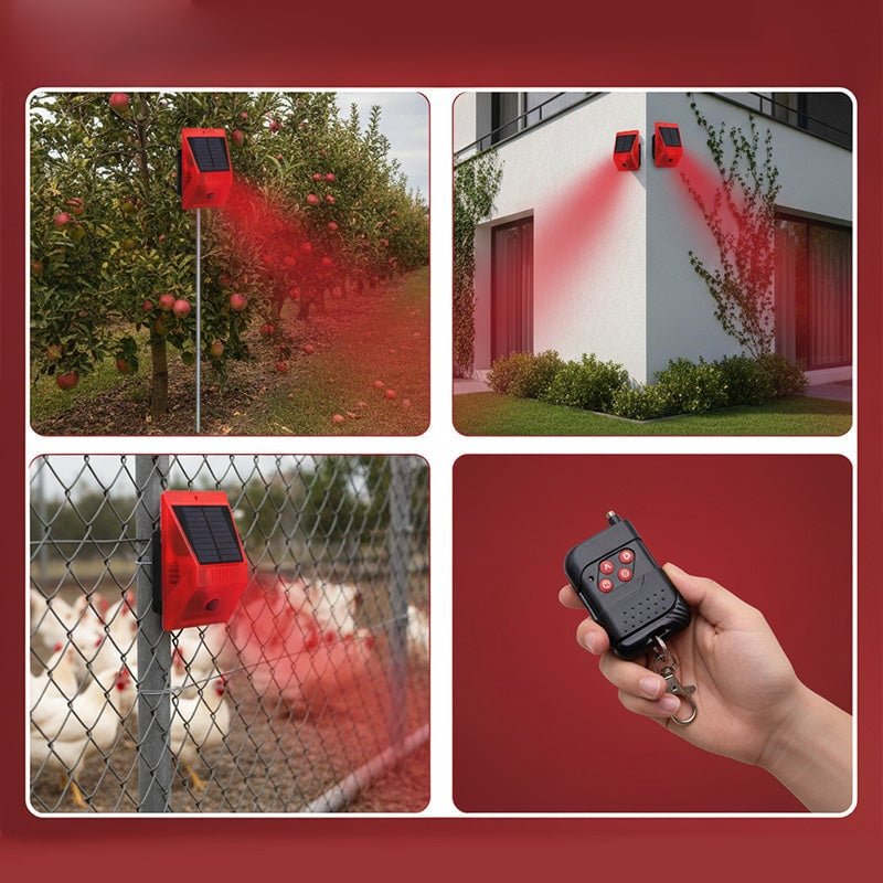 Mroace Solar Powered Sound and Light Motion Alarm