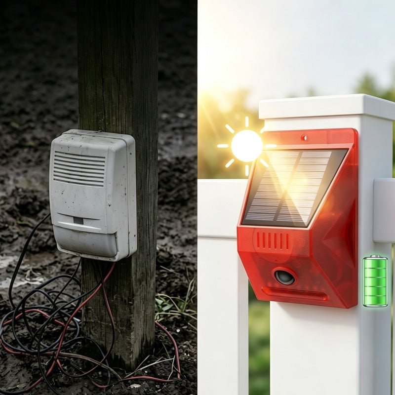 Mroace Solar Powered Sound and Light Motion Alarm