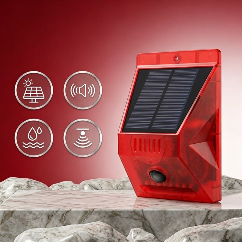 Mroace Solar Powered Sound and Light Motion Alarm