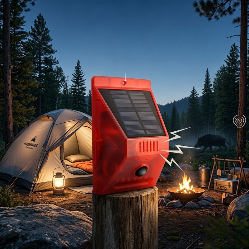 Mroace Solar Powered Sound and Light Motion Alarm