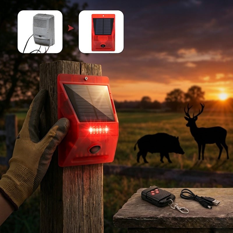 Mroace Solar Powered Sound and Light Motion Alarm