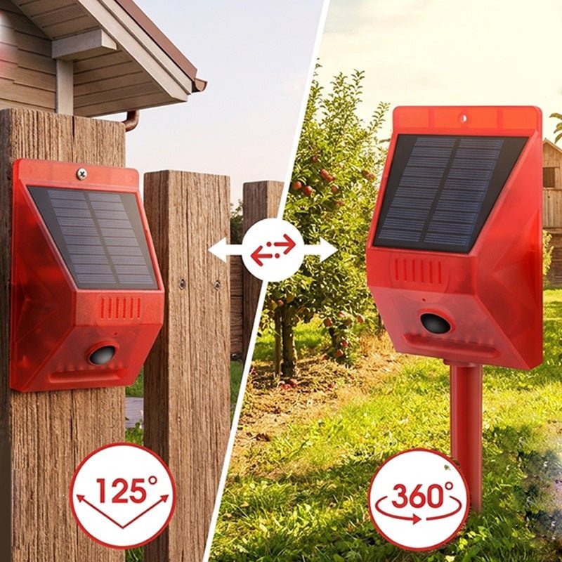 Mroace Solar Powered Sound and Light Motion Alarm