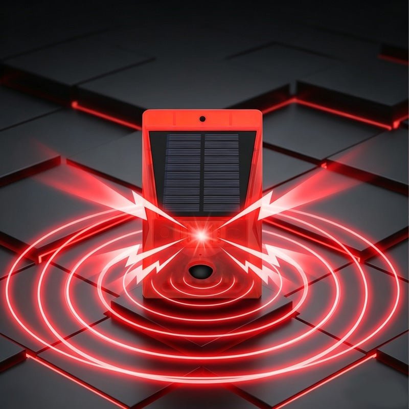 Mroace Solar Powered Sound and Light Motion Alarm