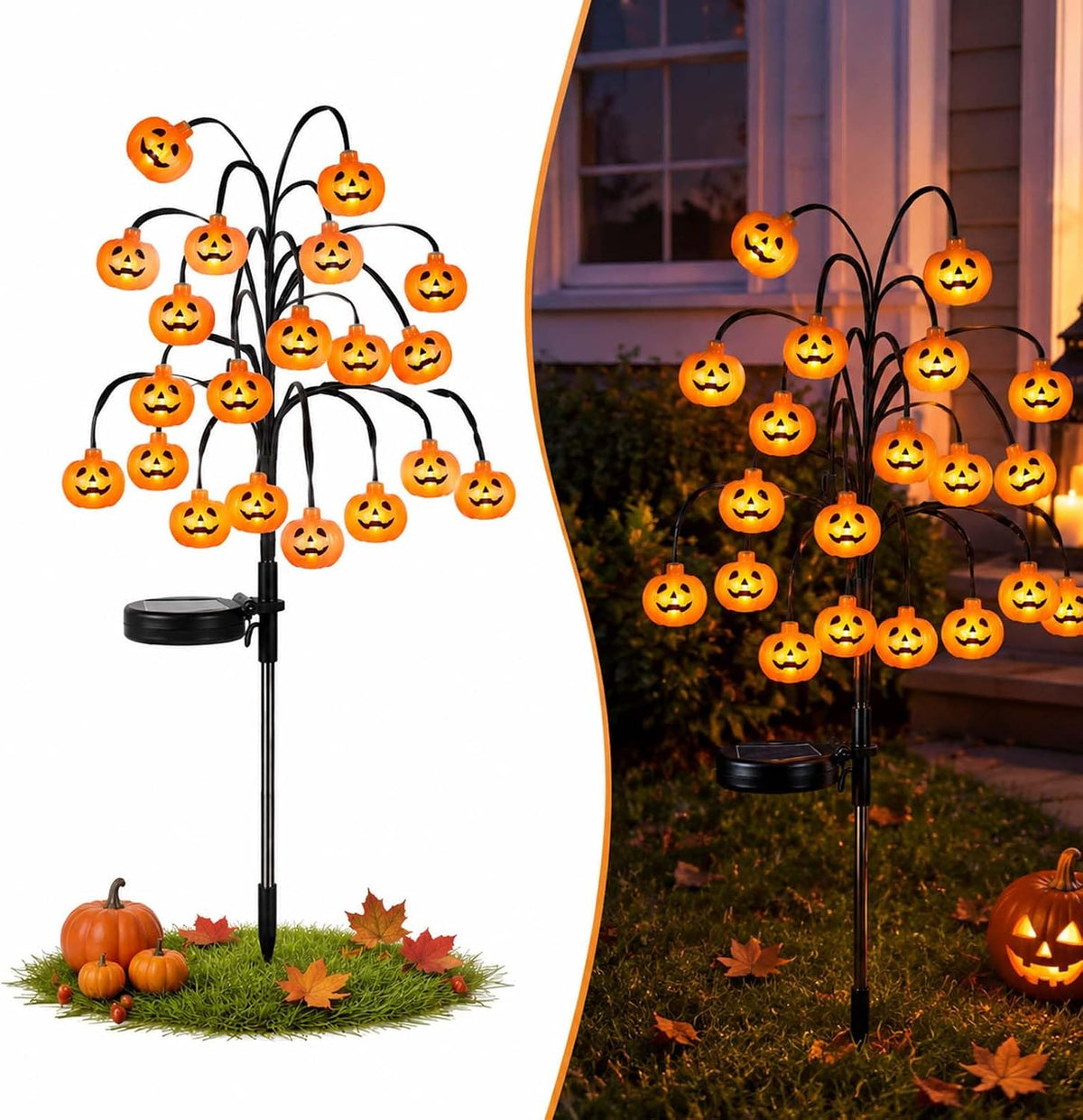 Mroace Solar Pumpkin Stake Lights