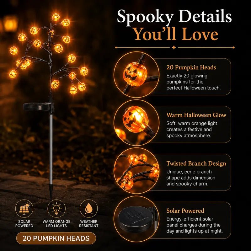 Mroace Solar Pumpkin Stake Lights