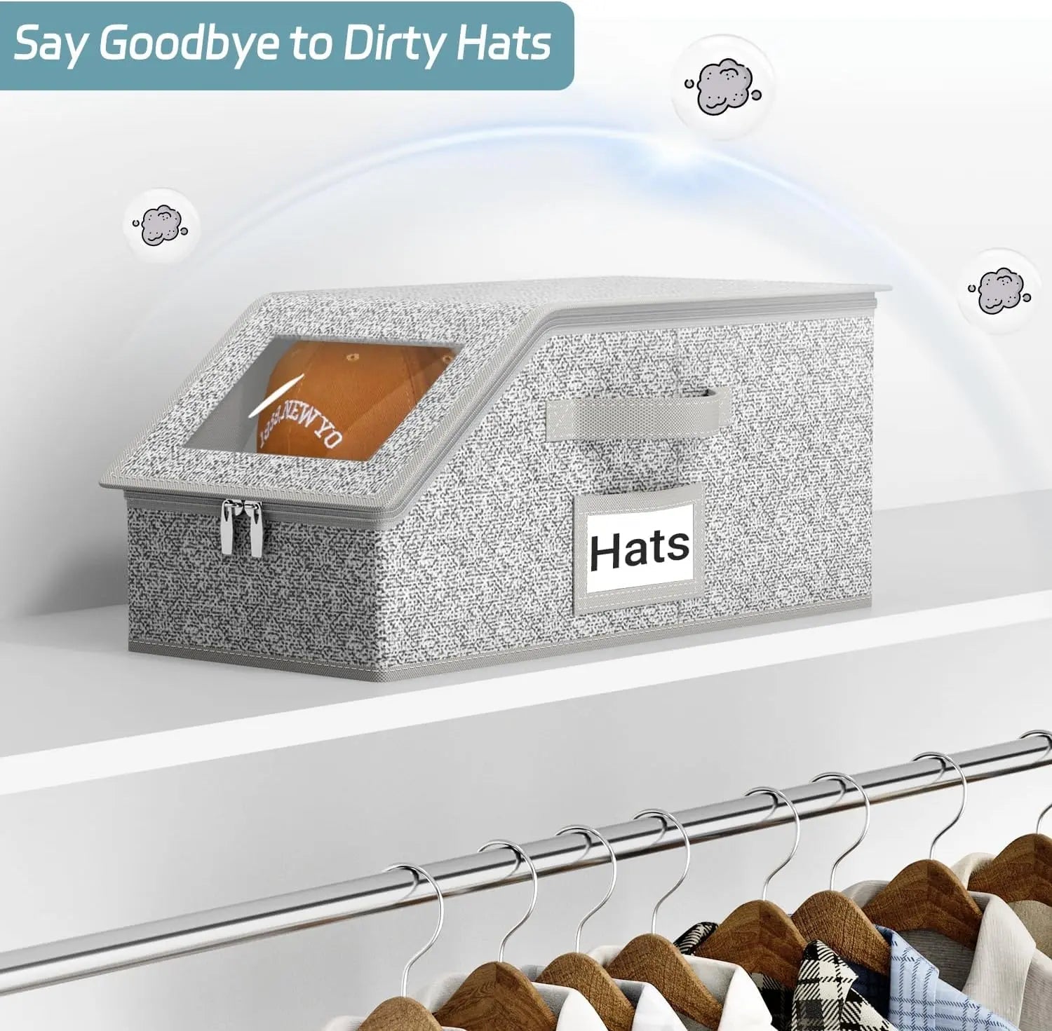 Mroace Stackable Baseball Cap Storage Box Holds Up to 24 Hats