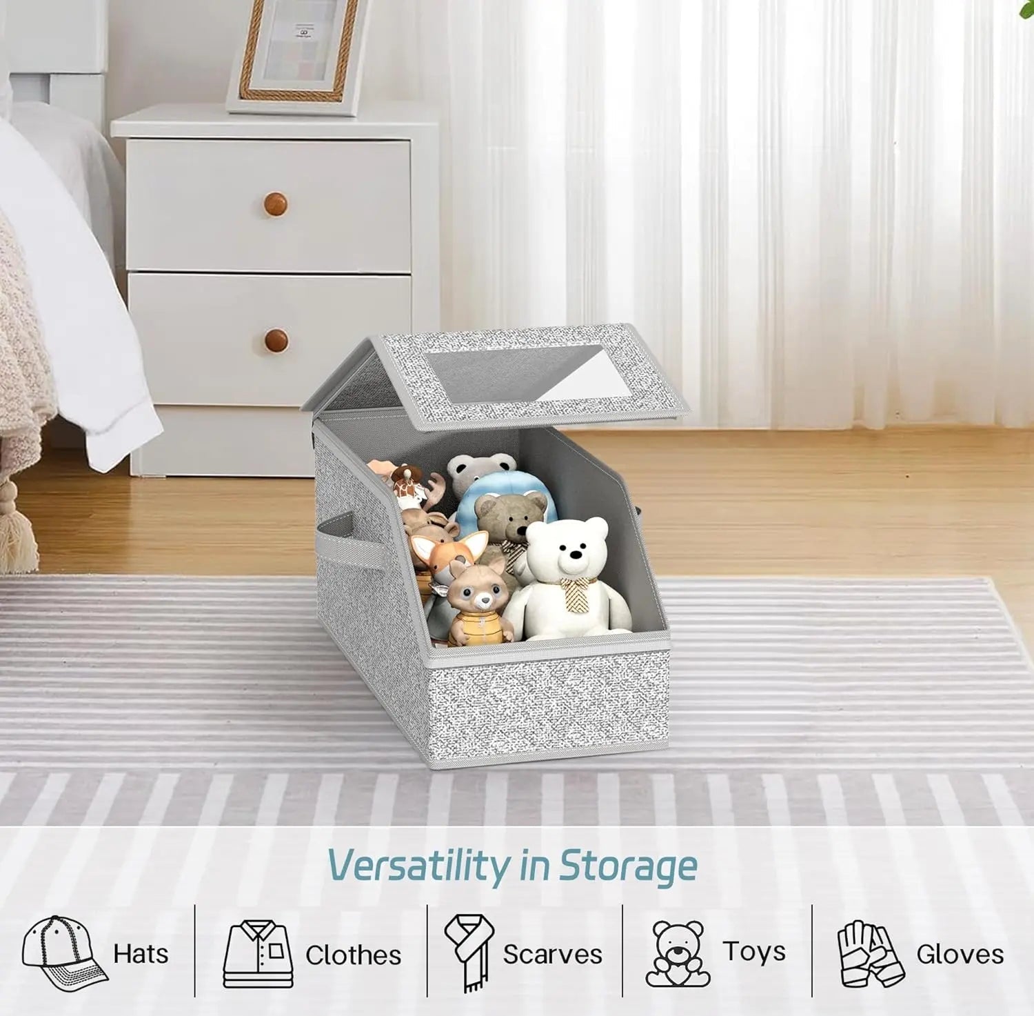 Mroace Stackable Baseball Cap Storage Box Holds Up to 24 Hats