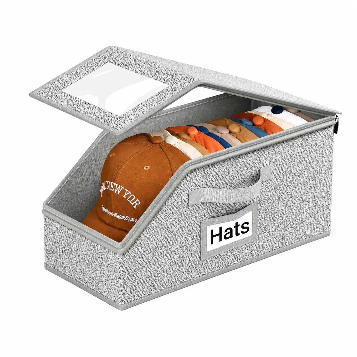 Mroace Stackable Baseball Cap Storage Box Holds Up to 24 Hats