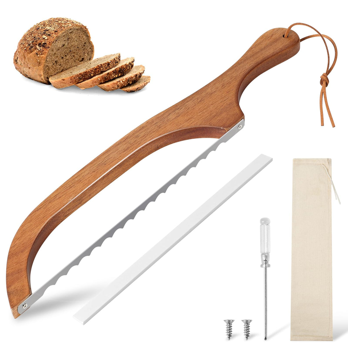 Mroace Stainless Steel Serrated Bread Knife