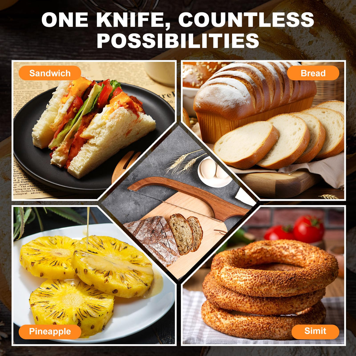 Mroace Stainless Steel Serrated Bread Knife