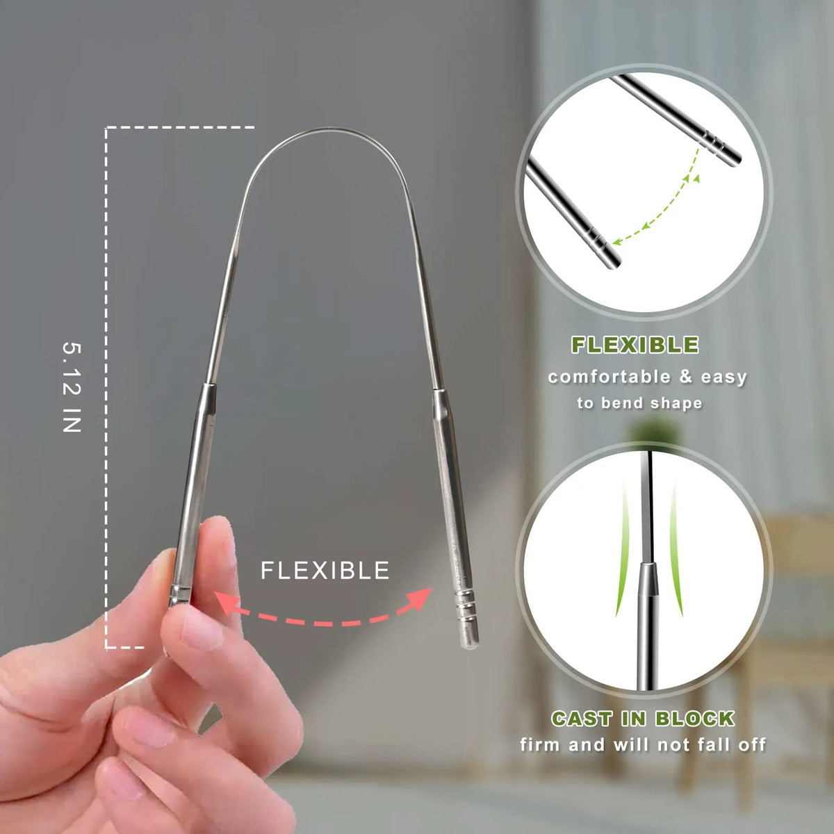 Mroace Stainless Steel Tongue Cleaning Tool