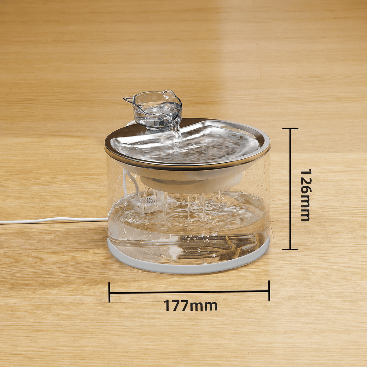 Mroace Transparent Automatic Pet Water Fountain