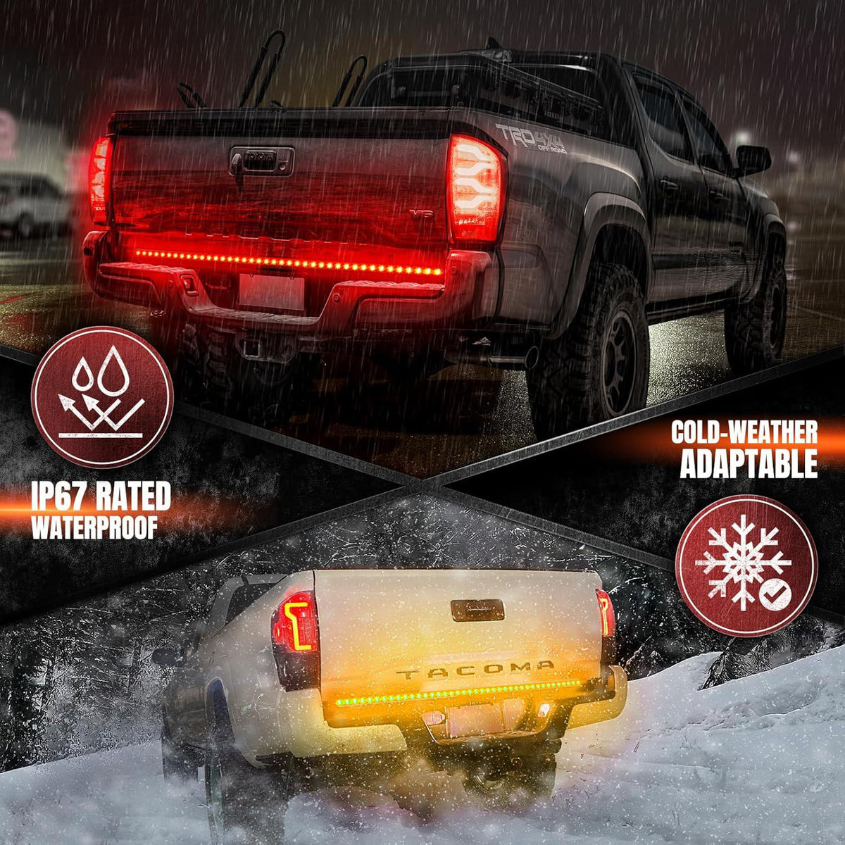 Mroace Triple Row LED Tailgate Light Bar