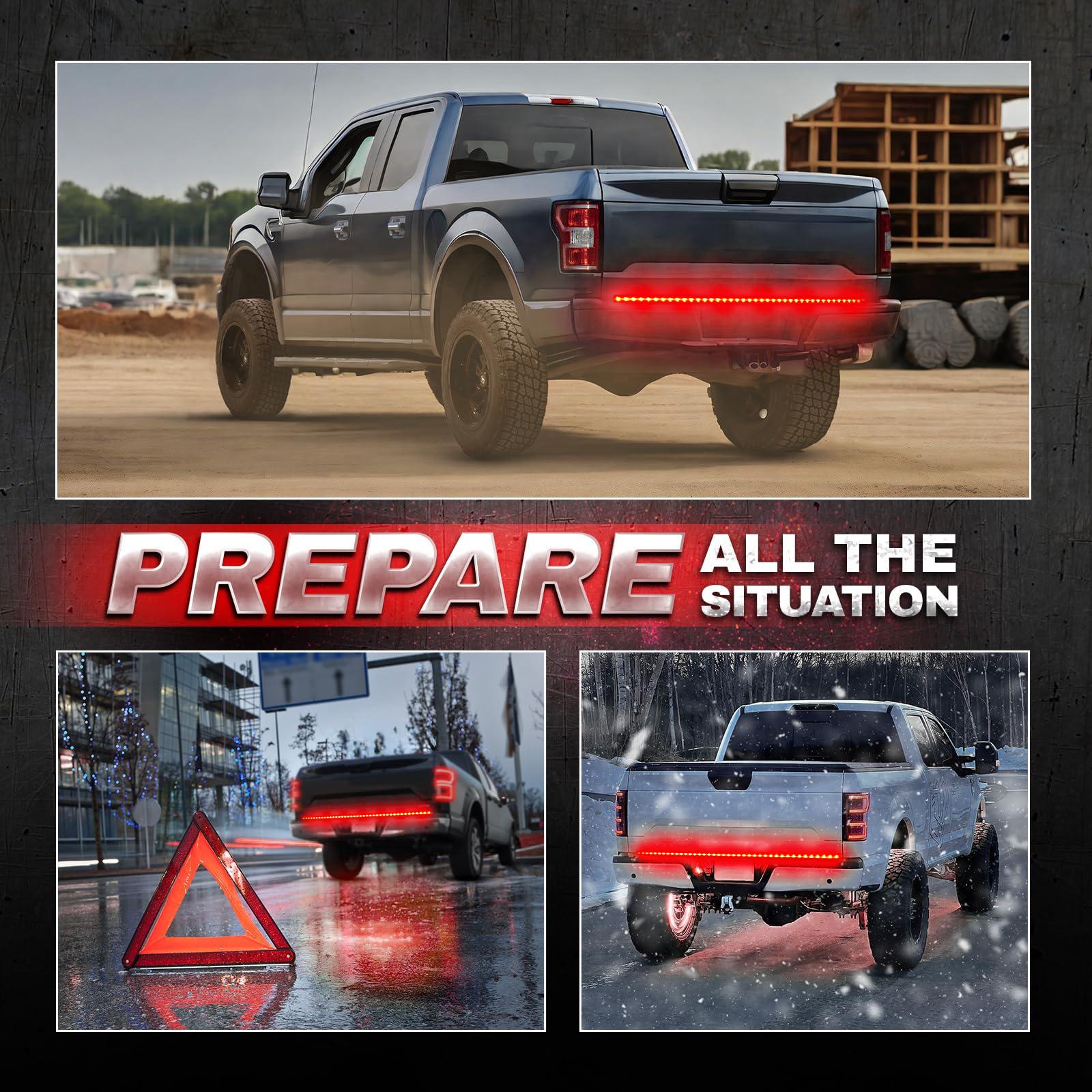 Mroace Triple Row LED Tailgate Light Bar