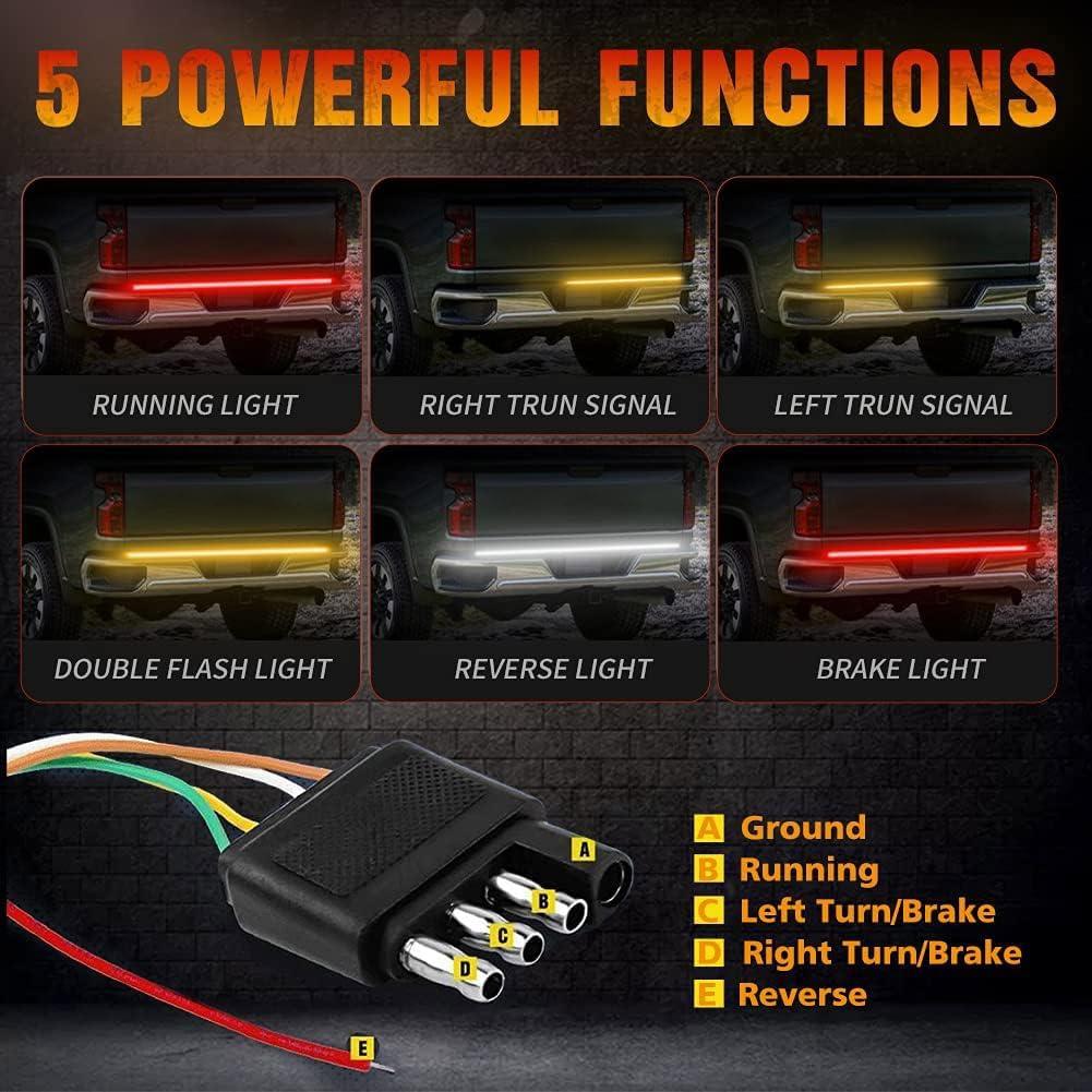 Mroace Triple Row LED Tailgate Light Bar