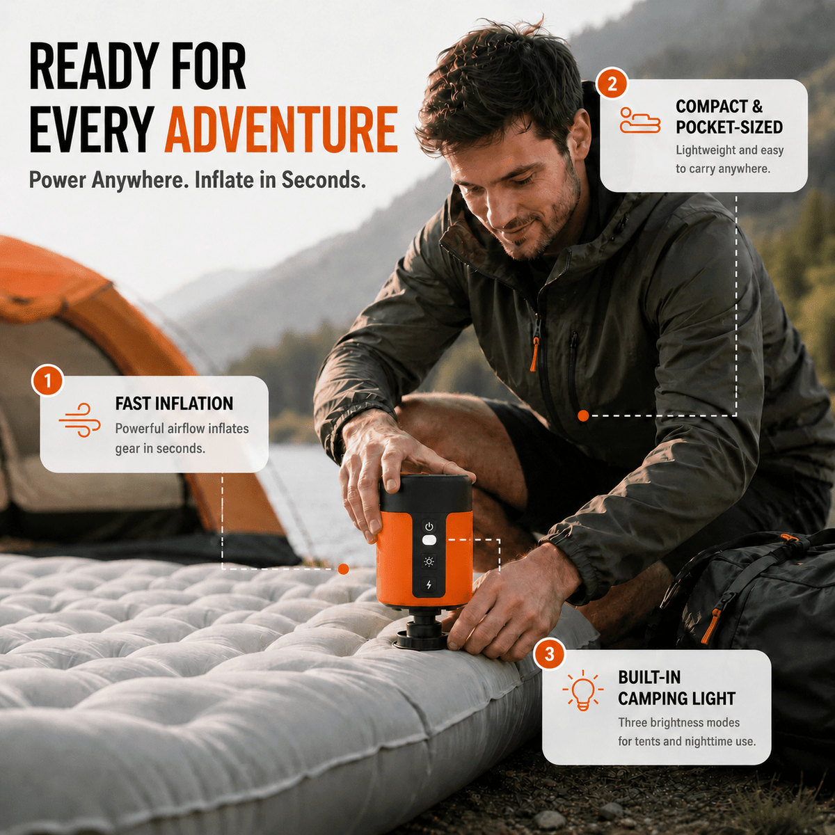 Mroace Ultra Fast Rechargeable Electric Air Pump