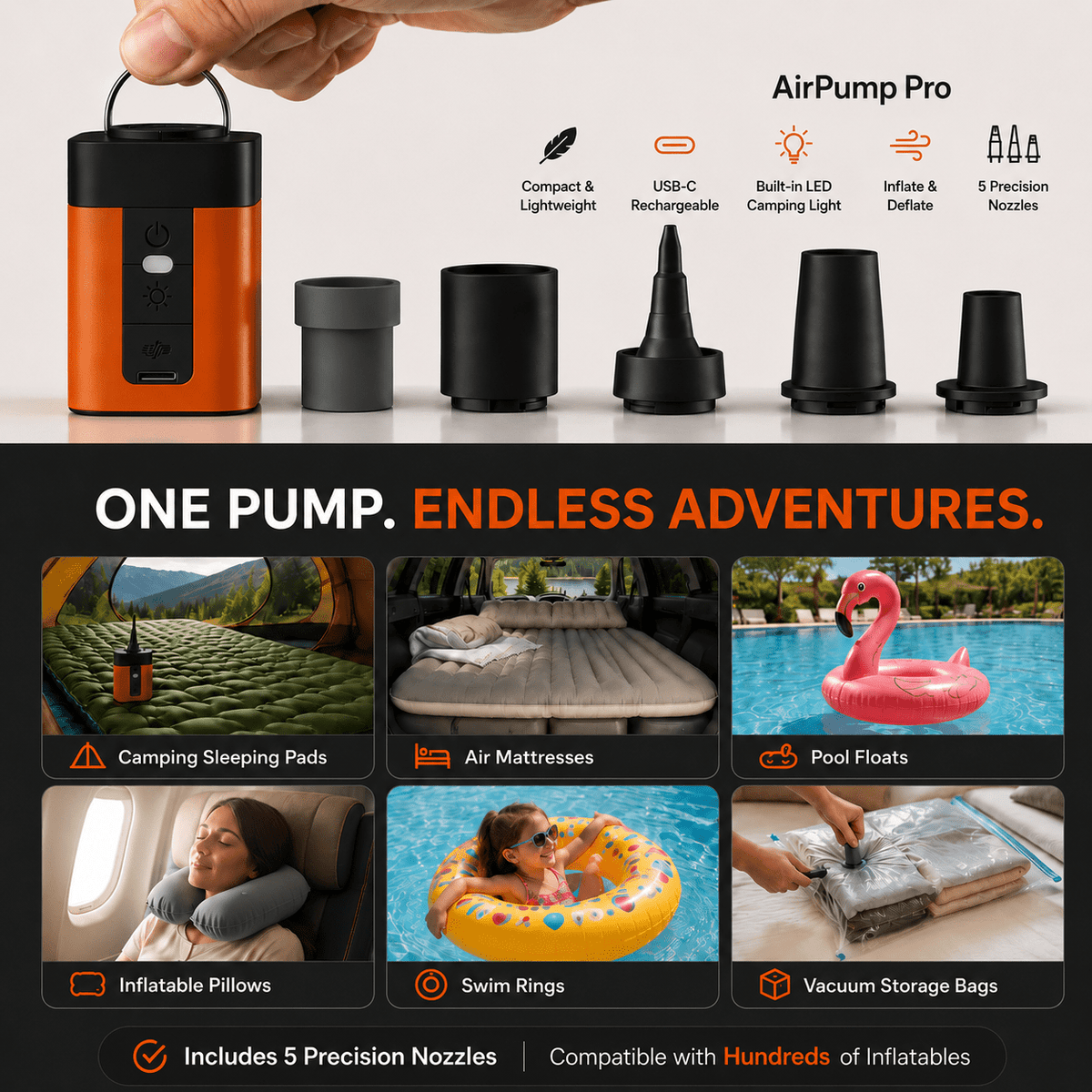Mroace Ultra Fast Rechargeable Electric Air Pump