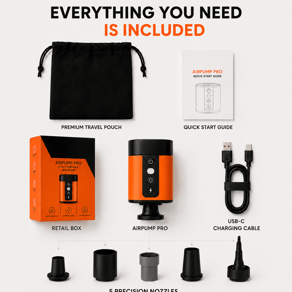 Mroace Ultra Fast Rechargeable Electric Air Pump