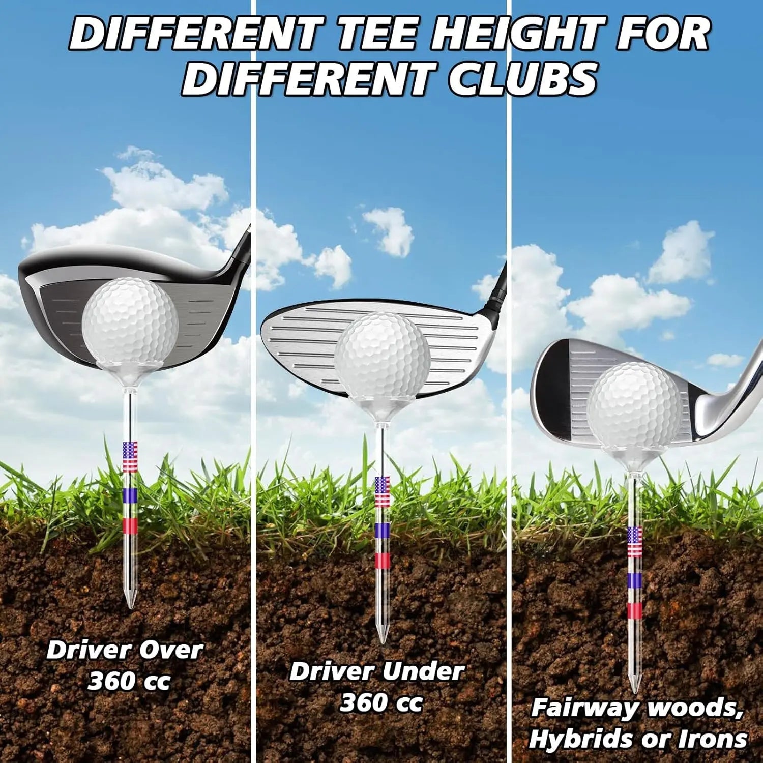 Mroace Unbreakable Plastic Golf Tees 30PCS/50PCS Set
