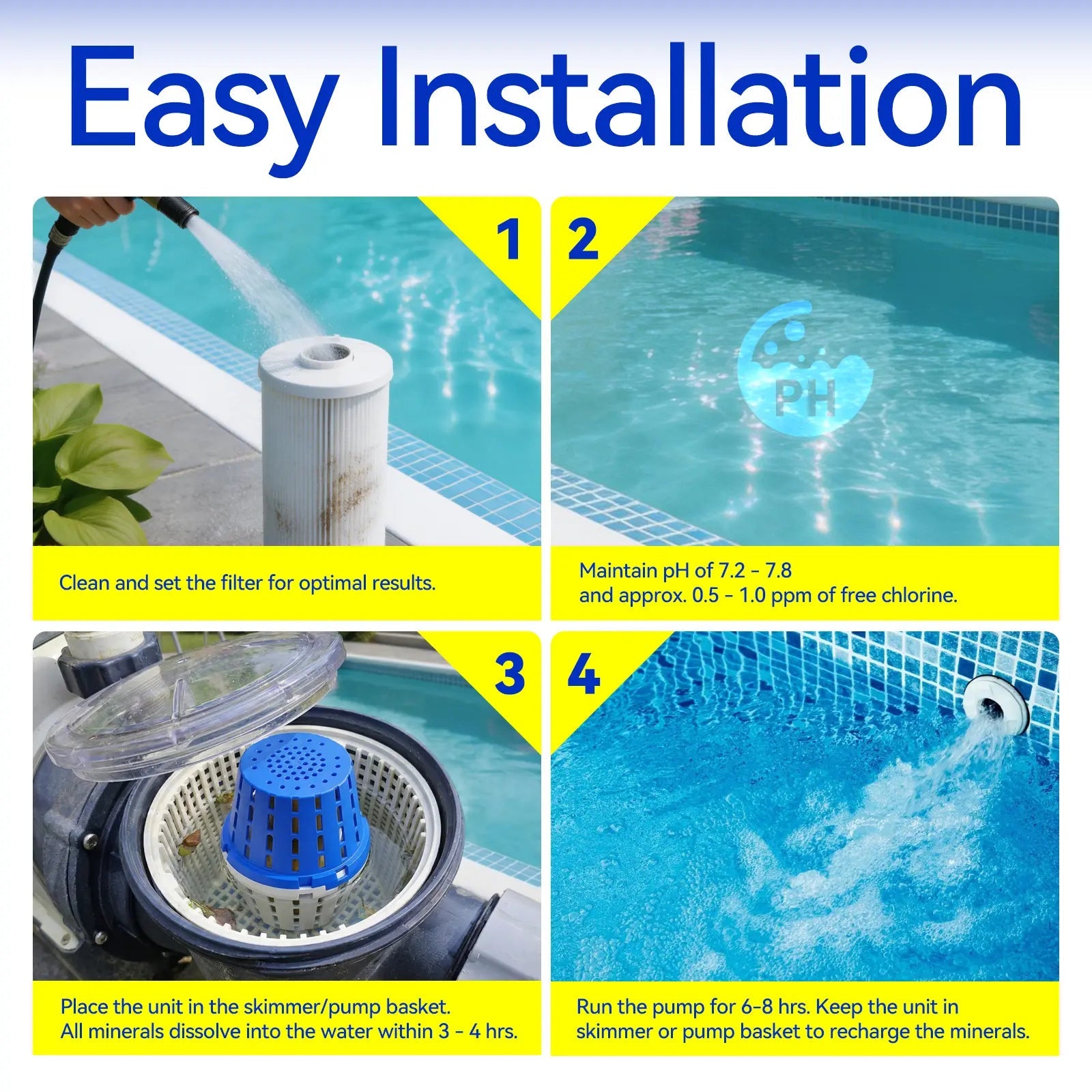 Mroace Universal 20K-Gallon Pool Mineral Purifier Cartridge