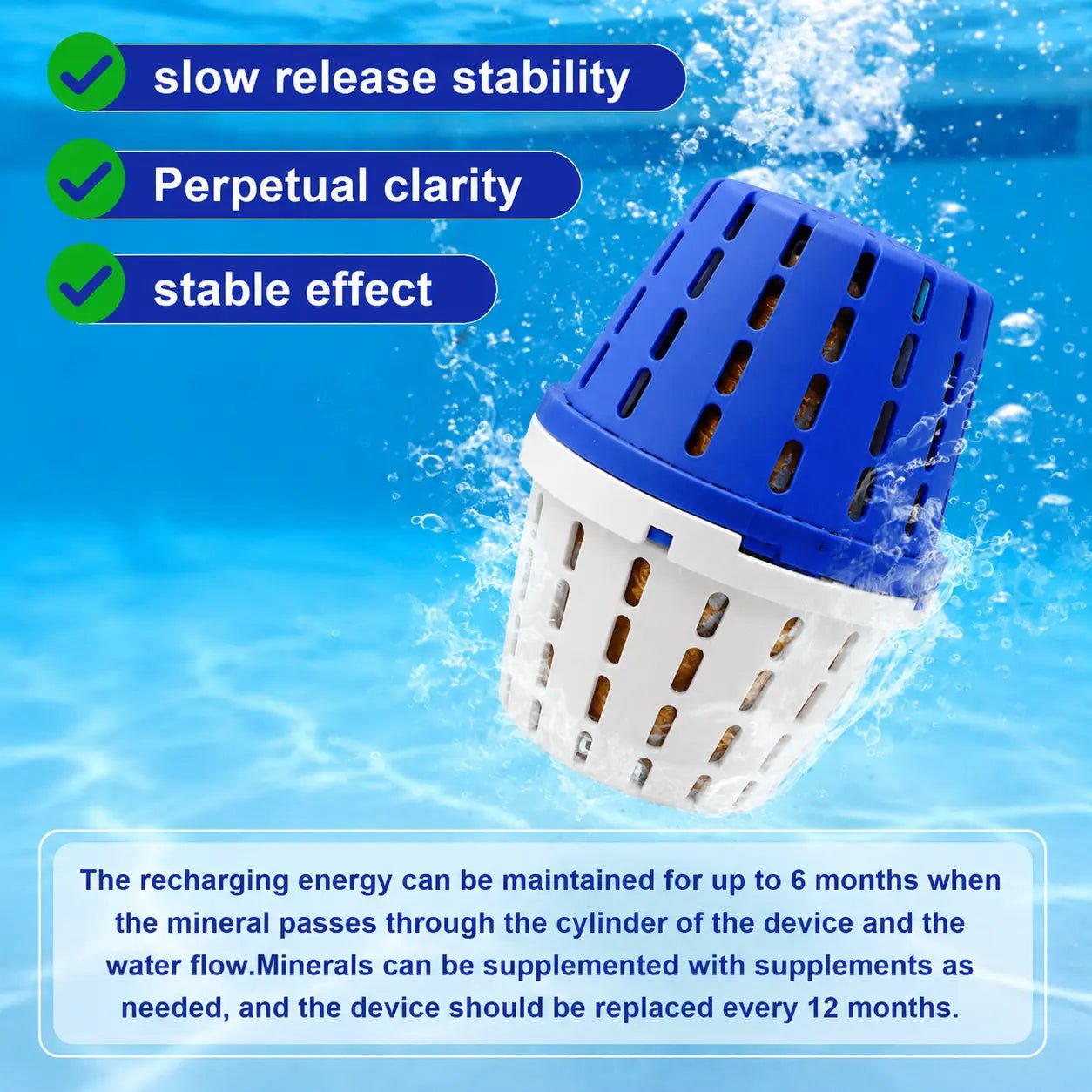 Mroace Universal 20K-Gallon Pool Mineral Purifier Cartridge