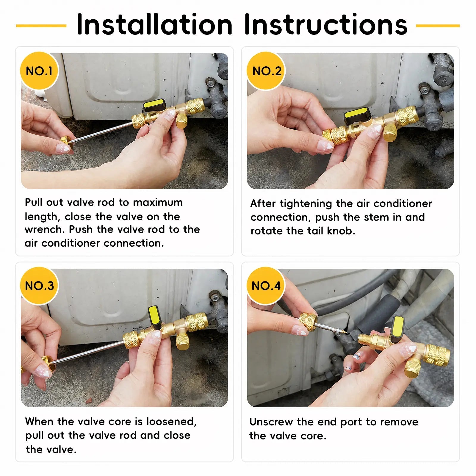 Mroace Universal AC Valve Core Remover Installer Tool