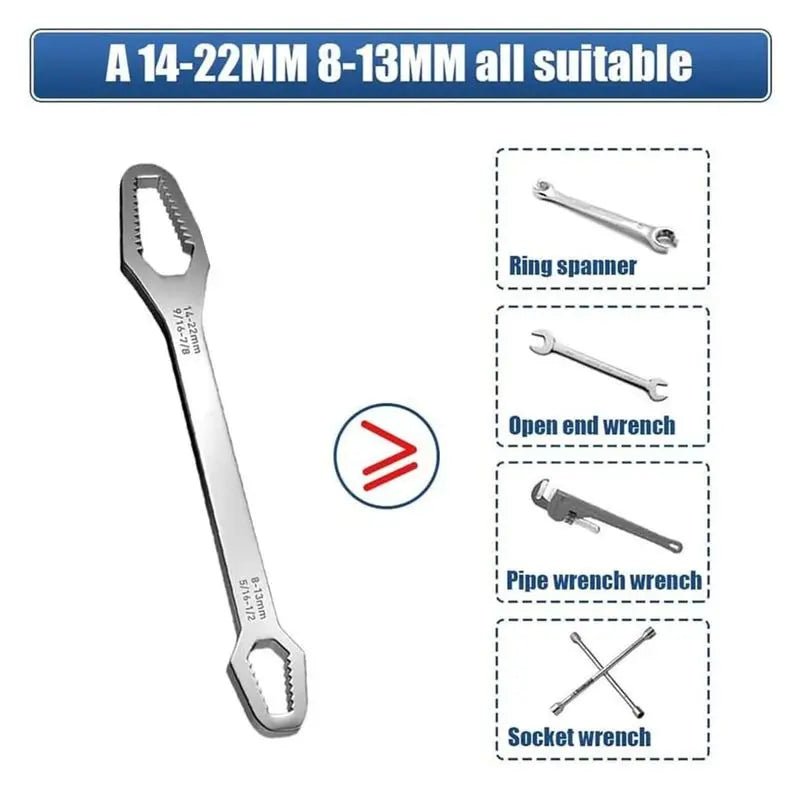 Mroace Universal Double-head Self-tightening Wrench 8-22mm