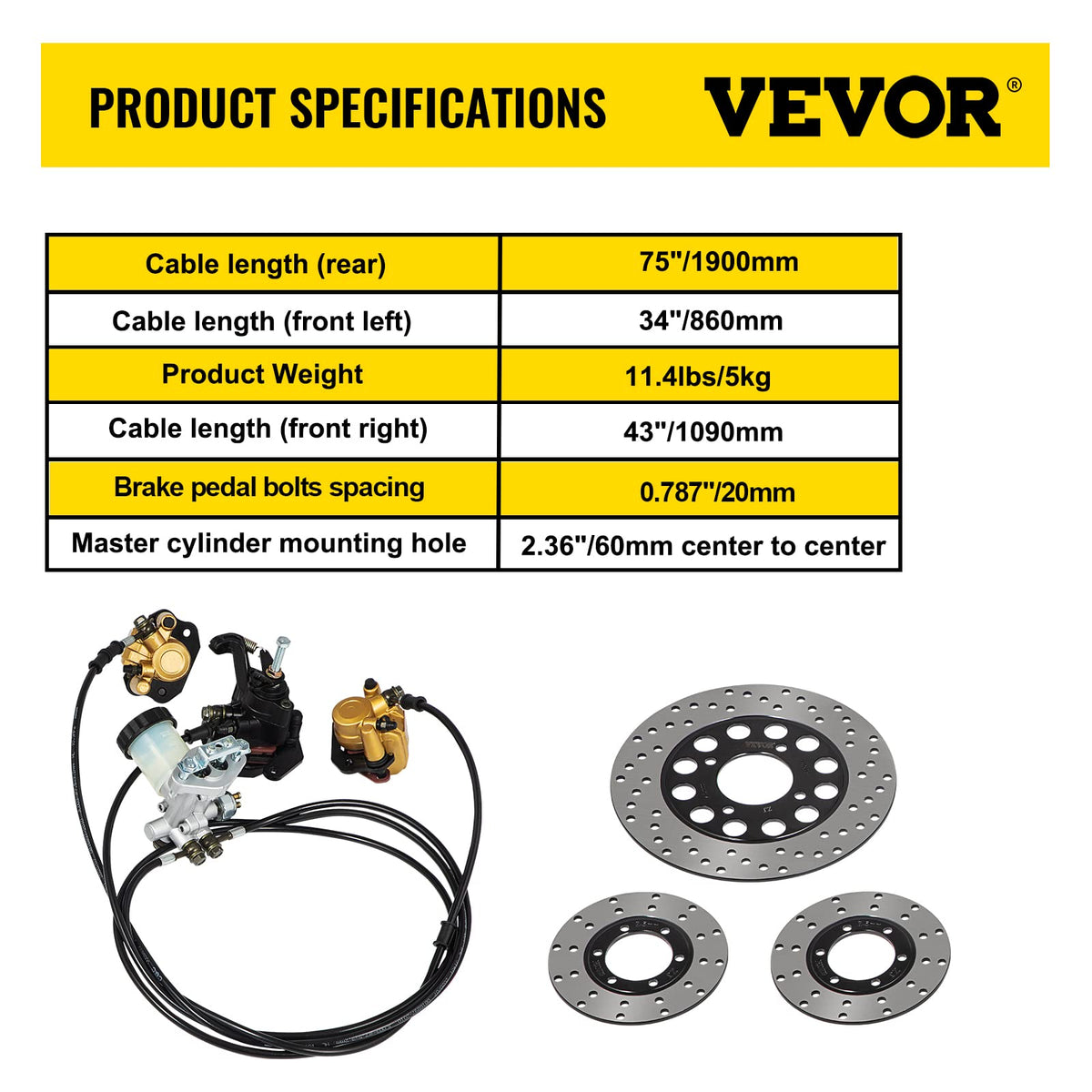 Mroace Universal Hydraulic Brake Kit