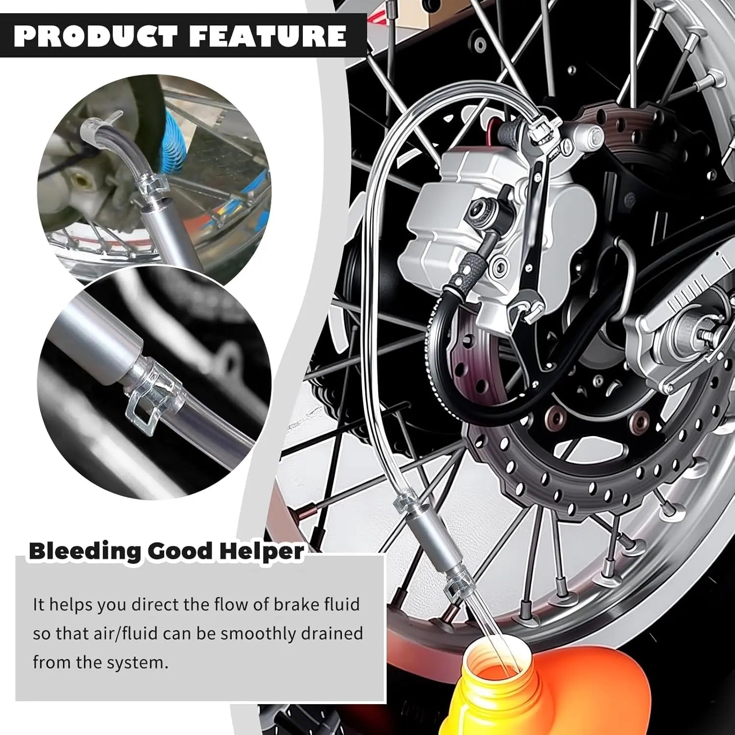 Mroace Universal One Way Brake Bleeder Hose Kit