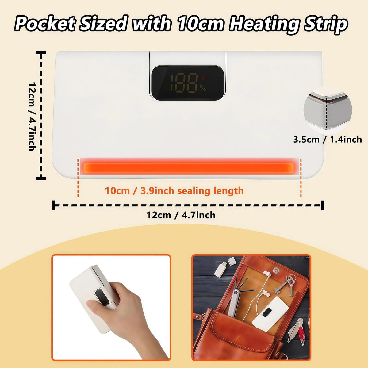Mroace USB-C Rechargeable Mini Bag Sealer