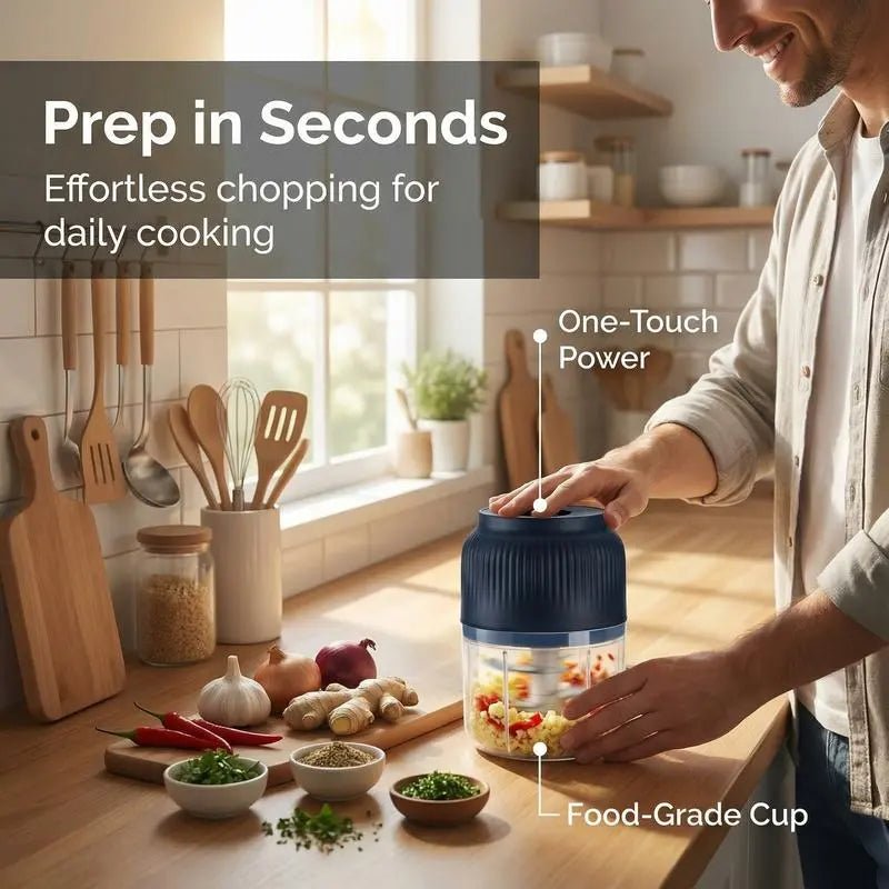 Mroace USB Rechargeable Mini Electric Food Chopper and Meat Grinder
