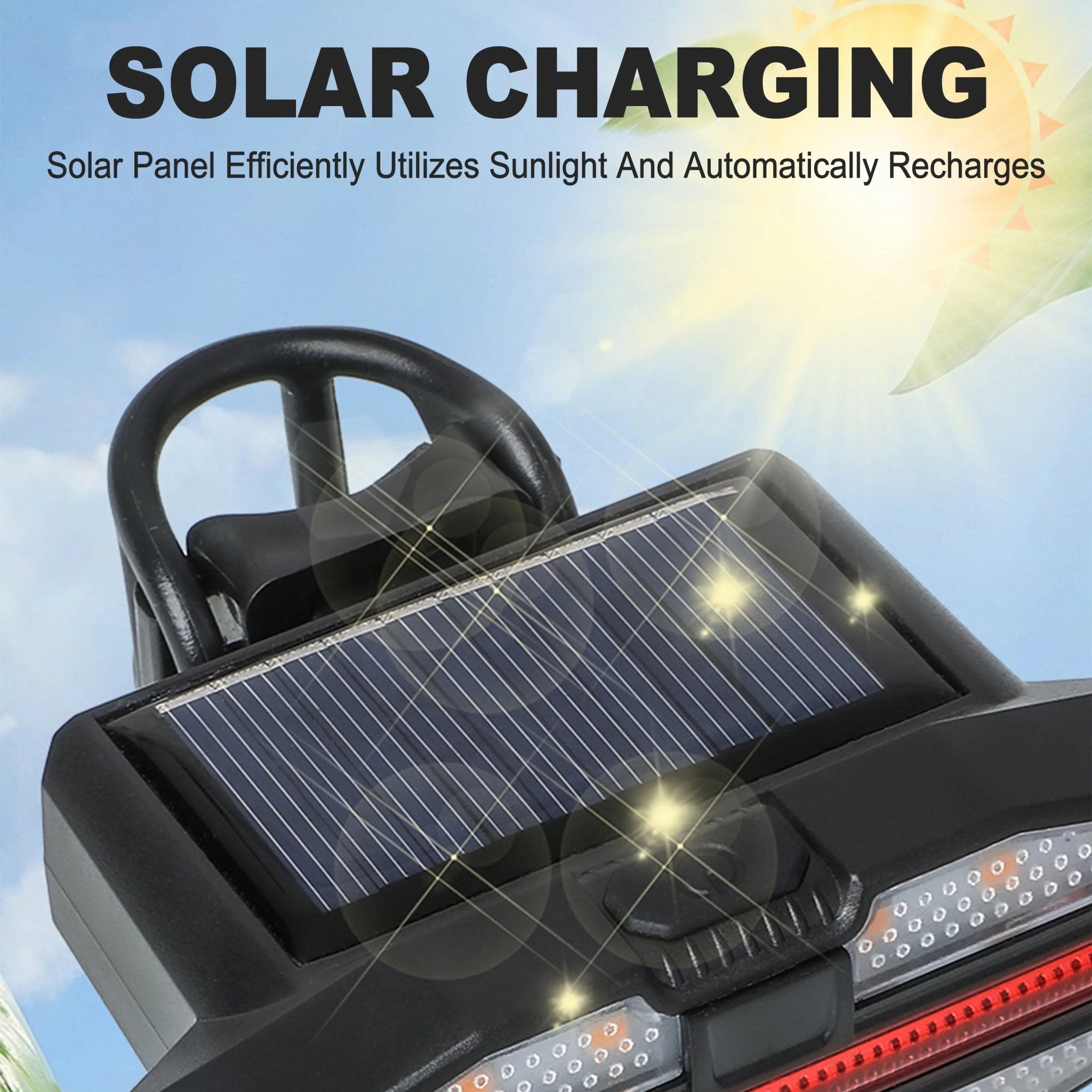 Mroace USB Rechargeable Solar Bicycle Tail Light