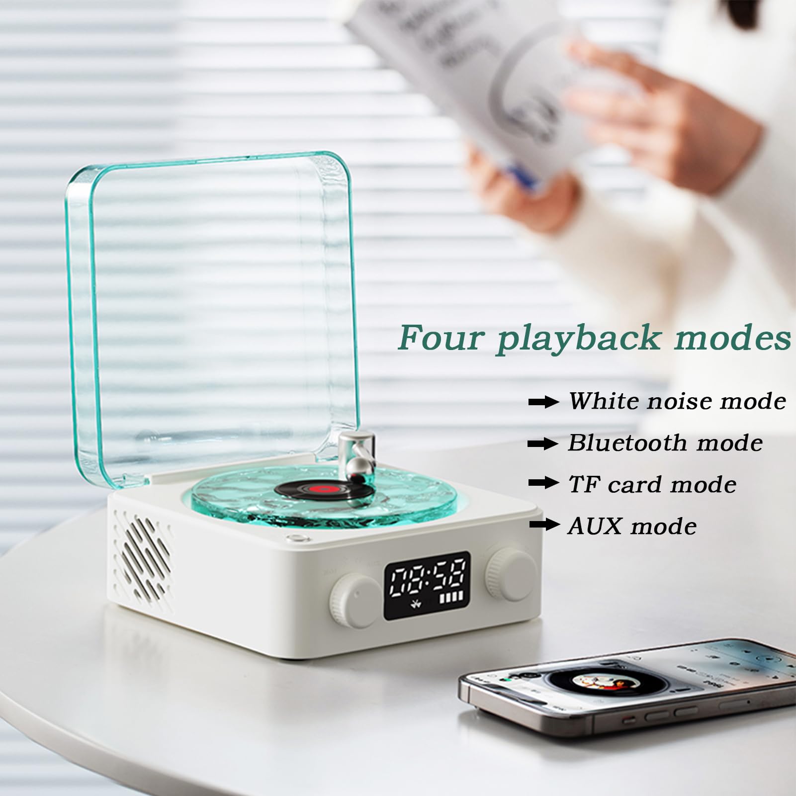 Mroace Vintage Style Bluetooth Vinyl Speaker