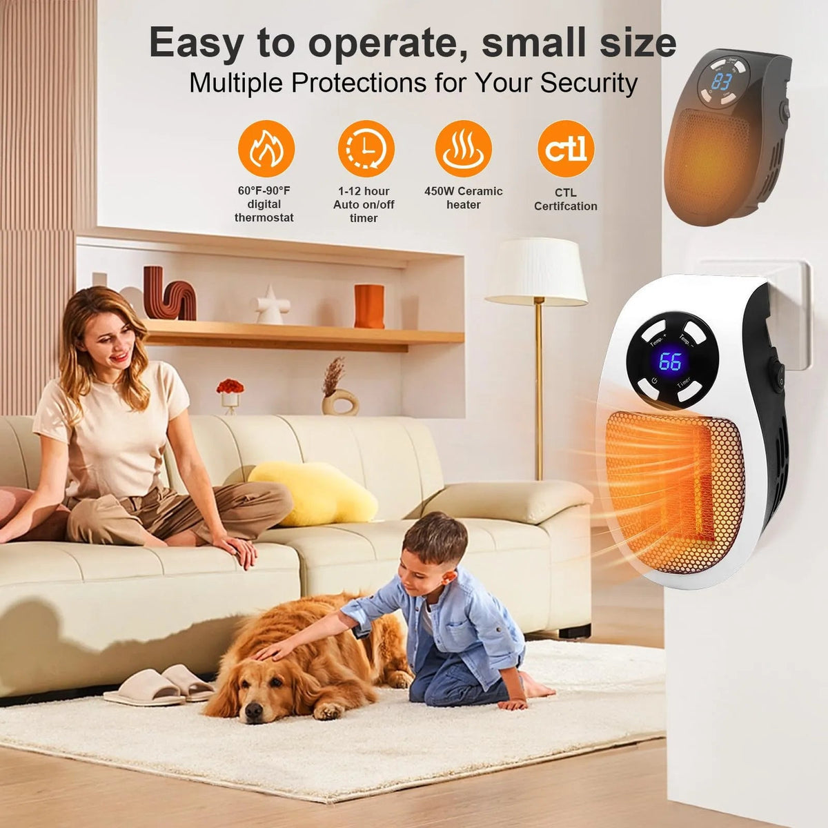 Mroace Wall Outlet Space Heater