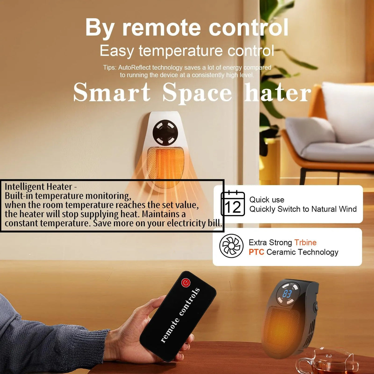 Mroace Wall Outlet Space Heater