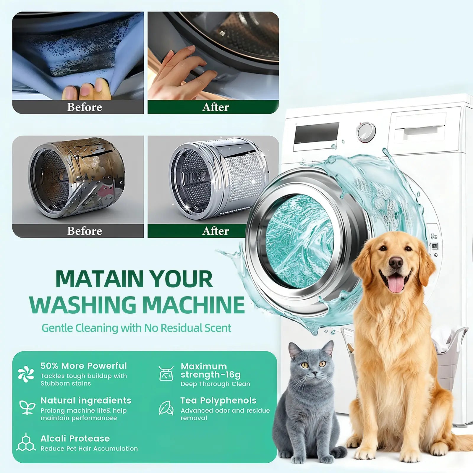 Mroace Washing Machine Cleaner Tablets 12 Pack