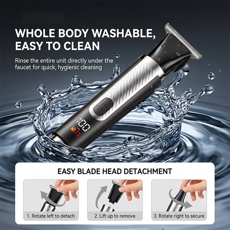 Mroace Waterproof Long Handle Body Grooming Trimmer
