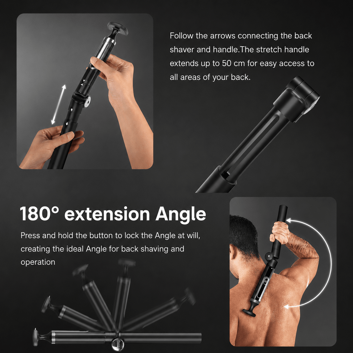 Mroace Waterproof Long Handle Body Grooming Trimmer