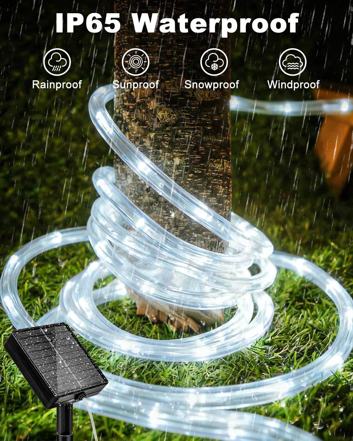 Mroace Waterproof Multicolor Solar Rope Lights