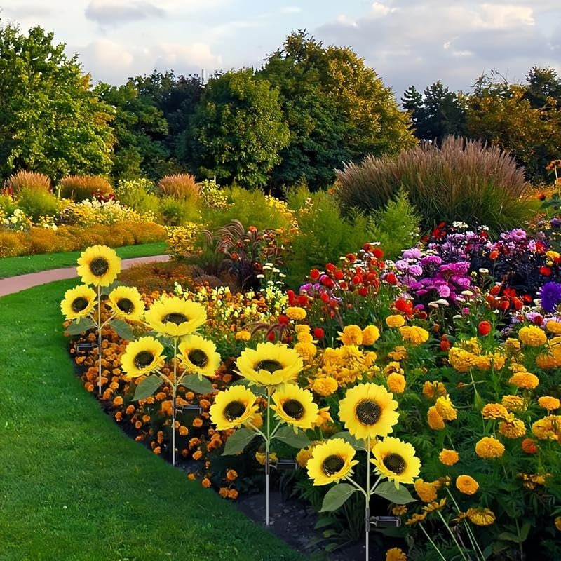 Mroace Waterproof Realistic Solar LED Sunflower Lights