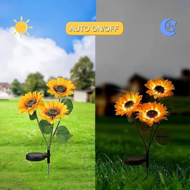 Mroace Waterproof Realistic Solar LED Sunflower Lights